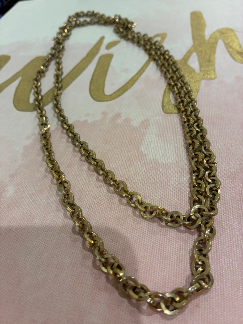 Gold-Tone Women’s Link Chain Necklace - Elegant Layered Style